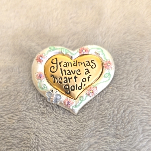 Jewelry - #130 Heart-Shaped Plaque with Gold Accent Brooch